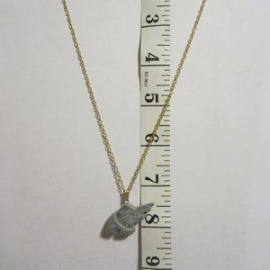 VINTAGE carved stone  Elephant necklace